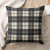 エルスキーンブラック&ホワイトモダンオリジナルタータンチェック クッション (ブランケット)