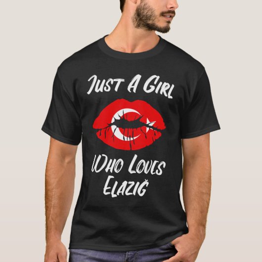 エルズィグ トルコ国旗 キス マウス ラブ Tシャツ (正面)