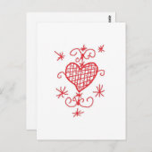 エルズリー赤いハートヴェーブブードゥーフードゥーラブシギル ポストカード (正面/裏面)