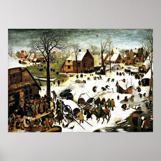 エルダーアートのPieter Bruegelベツレヘムの国勢調査 ポスター (正面)