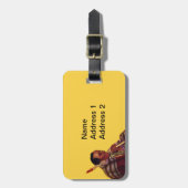 エルダーオス先住民アメリカンピースパイプの黄色 ラゲッジタグ (正面縦)