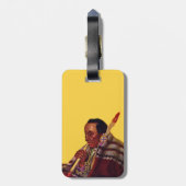 エルダーオス先住民アメリカンピースパイプの黄色 ラゲッジタグ (裏面縦)