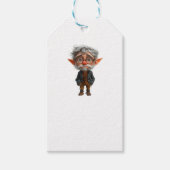 エルダークリスマス小妖精や小人ホワイトギフトラベル ギフトタグ (正面)