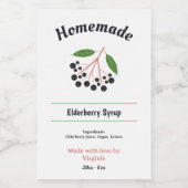 エルダーベリーシロップボトルラベルシール ワインラベル (シングルラベル)