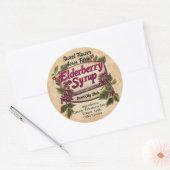 エルダーベリーシロップ事業商品ボトルラベル ラウンドシール (封筒)