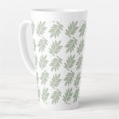 エルダーリーフパターン 緑+白 カフェラテマグ (左アングル)