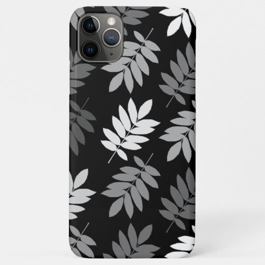 エルダーリーフ大判パターン ブラック ホワイト グレー Case-Mate iPhoneケース (裏面)