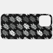 エルダーリーフ柄 ブラック ホワイト グレー Case-Mate iPhoneケース (裏面 / 右)
