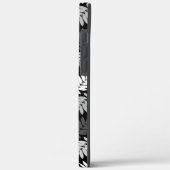 エルダーリーフ柄 ブラック ホワイト グレー Case-Mate iPhoneケース (裏面 / 左)