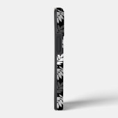 エルダーリーフ柄 ブラック ホワイト グレー Case-Mate iPhoneケース (裏面 / 右)