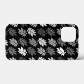 エルダーリーフ柄 ブラック ホワイト グレー Case-Mate iPhoneケース (裏面 (横))