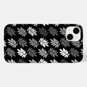 エルダーリーフ柄 ブラック ホワイト グレー Case-Mate iPhoneケース (裏面 (横))