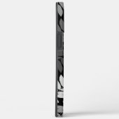 エルダーリーフ 大柄 ブラック ホワイト グレー Case-Mate iPhoneケース (裏面 / 右)