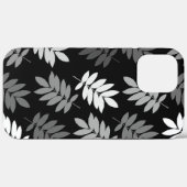 エルダーリーフ 大柄 ブラック ホワイト グレー Case-Mate iPhoneケース (裏面 (横))