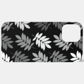 エルダーリーフ 大柄 ブラック ホワイト グレー Case-Mate iPhoneケース (裏面 (横))