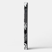 エルダーリーフ 大柄 ブラック ホワイト グレー Case-Mate iPhoneケース (裏面 / 左)
