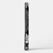 エルダーリーフ 大柄 ブラック ホワイト グレー Case-Mate iPhoneケース (裏面 / 右)
