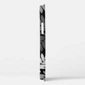 エルダーリーフ 大柄 ブラック ホワイト グレー Case-Mate iPhoneケース (裏面 / 右)