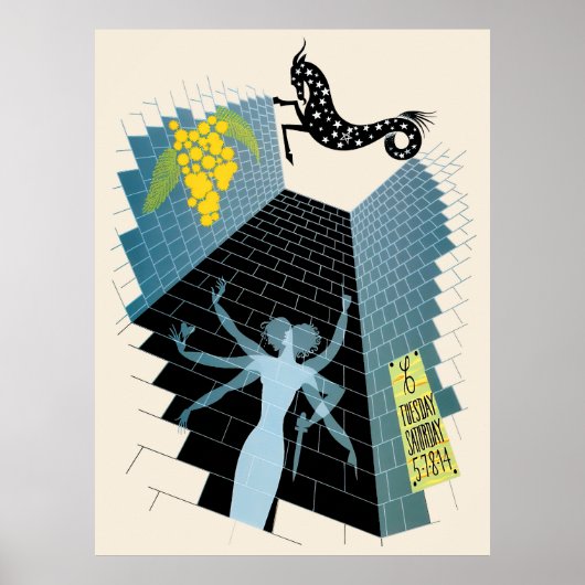 エルテザ〔占星術の〕十二宮図スイート山羊座 ポスター (正面)