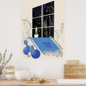 エルテザ〔占星術の〕十二宮図スイート《星座》乙女座 ポスター (キッチン)