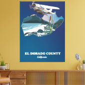 エルドラド郡カリフォルニアの地図 キャンバスプリント (インサイチュ (リビング))