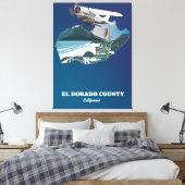 エルドラド郡カリフォルニアの地図 キャンバスプリント (インサイチュ (寝室))
