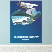 エルドラド郡カリフォルニアの地図 キャンバスプリント (インサイチュ (ウッドフロア))