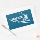 エルドラマウンテンコロラドスキーヤー 長方形シール (封筒)