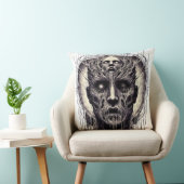 エルドリッチホラー：サイケデリックスカル&ルーツアート クッション (椅子)