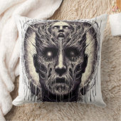 エルドリッチホラー：サイケデリックスカル&ルーツアート クッション (ブランケット)