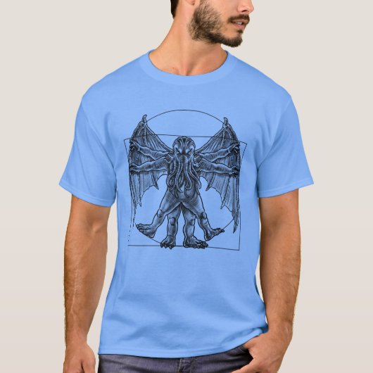 エルドリッチ調和: VitruvianでCtulhu目覚め Tシャツ (正面)