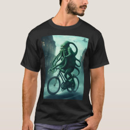 エルドリッチ・サイクリスト： Ctulhu自転車に乗る Tシャツ