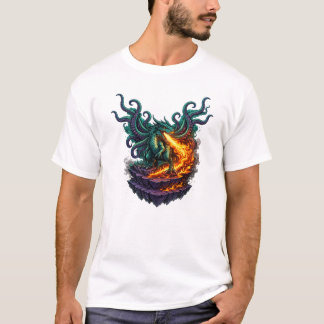 エルドリッチ・ヴォイド・ドラゴン - 火を吐くクラーケンのハイブリッド Tシャツ