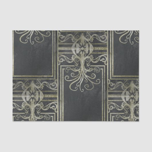 エルドリッヒティッシュペーパー(黒と金ゴールド) 薄葉紙 (正面)