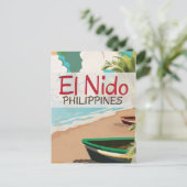 エルニドフィリピンヴィンテージ旅行ポスター ポストカード (スタンド正面)