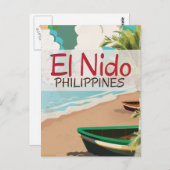 エルニドフィリピンヴィンテージ旅行ポスター ポストカード (正面/裏面)