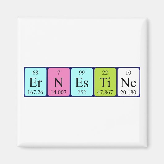 エルネスチン周期表名磁石 マグネット (正面)