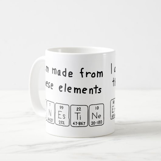 エルネスチン周期表名mag コーヒーマグカップ (正面左)