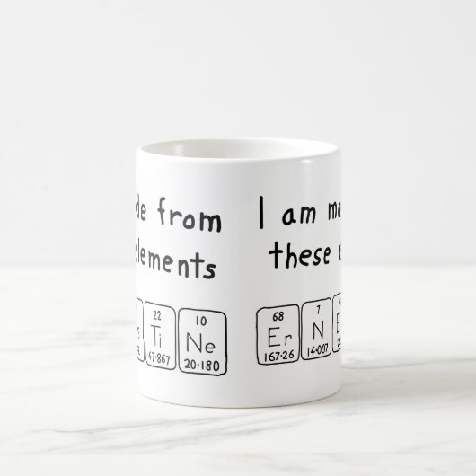 エルネスチン周期表名mag コーヒーマグカップ (中央)