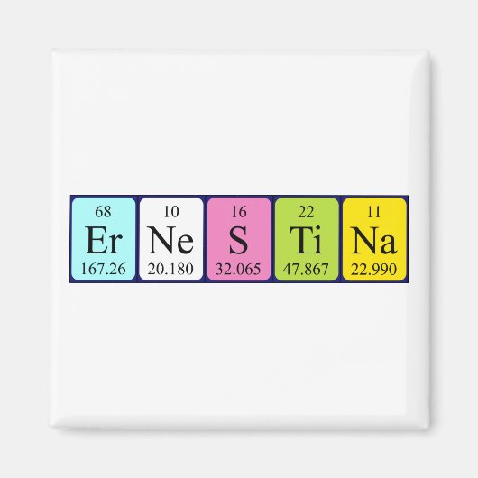 エルネスティナ周期表名磁石 マグネット (正面)
