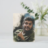 エルネストCHEゲバラ抽象芸術水彩ポートレートP ポストカード (スタンド正面)