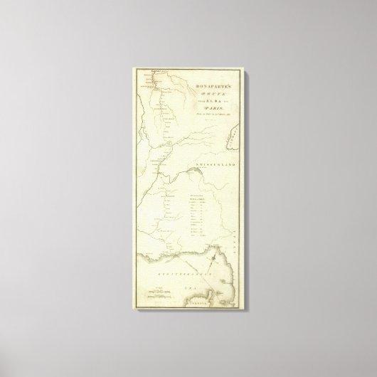 エルバからパリまでのボナパルトルート キャンバスプリント (正面)