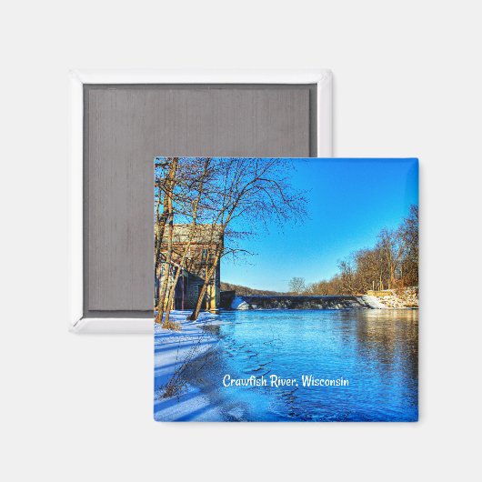 エルバの近くのクロウフィッシュ・ウィスコンシン川。 マグネット (正面/裏面)