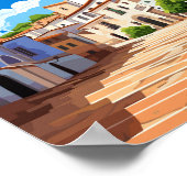 エルバスポルトガルヴィンテージ旅行イラストレーション ポスター (角)