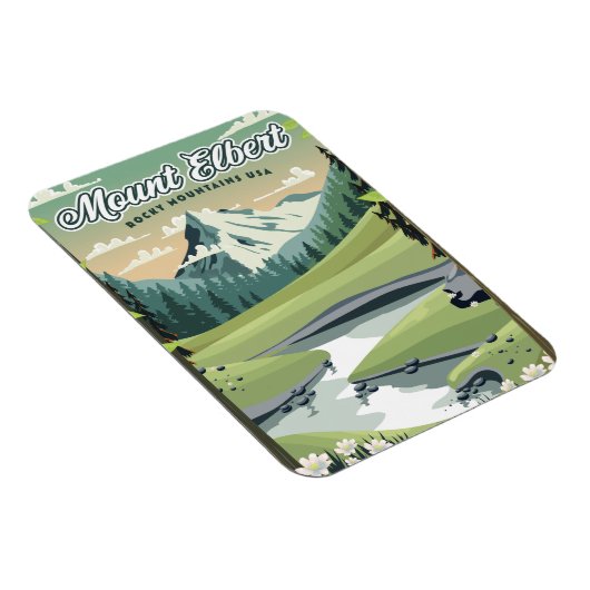 エルバート山ロッキー山脈旅行ポスター マグネット (右側)