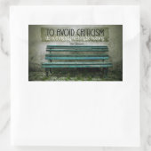 エルバート感動的・うらなり引用文「批判」 長方形シール (バッグ)