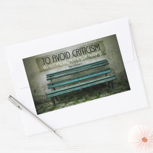 エルバート感動的・うらなり引用文「批判」 長方形シール (封筒)