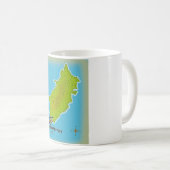 エルバ島イタリア地図トラベルポスター コーヒーマグカップ (正面右)