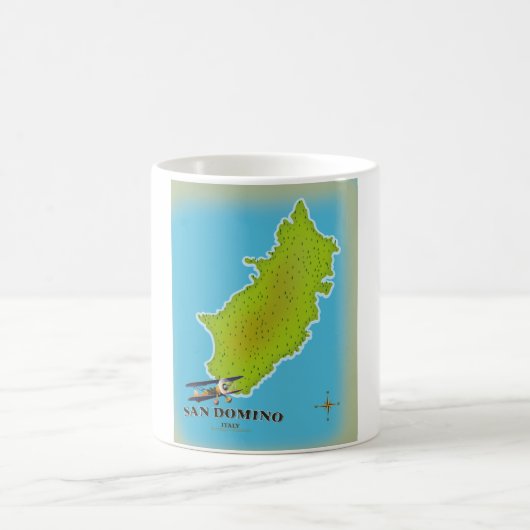 エルバ島イタリア地図トラベルポスター コーヒーマグカップ (中央)