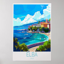 エルバ島イタリア オーダーメイド トラベルポスター イタリア 旅行